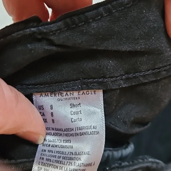 American Eagle Black Super High Rise Baggy Wide Leg Cargo Pant - Picture 4 of 5